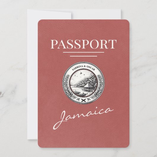 Licht Bourgogne Jamaica paspoort Bewaar de datum Save The Date (Voorkant)