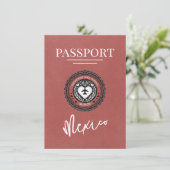Licht Bourgogne Mexico Passport Bewaar de datum Save The Date (Staand voorkant)