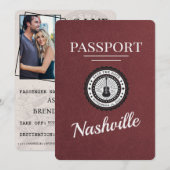 Licht Bourgogne Nashville Passport Bewaar de datum Save The Date (Voorkant / Achterkant)