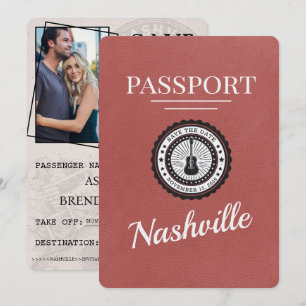 Licht Bourgogne Nashville Passport Bewaar de datum Save The Date