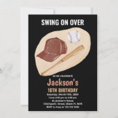 Licht bruin Baseball Birthday-uitnodigingen Kaart (Voorkant)