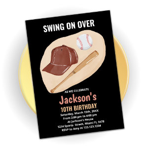 Licht bruin Baseball Birthday-uitnodigingen Kaart