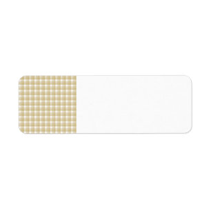 Licht bruin controlepatroon. Beige gingham. Etiket