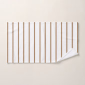 Licht bruin decoratieve strips bad handdoek (Handdoek)