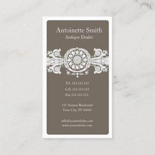  licht bruin design visitekaartje (Achterkant)