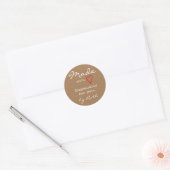 Licht bruin eenvoudige minimalist met liefdeshart ronde sticker (Envelop)