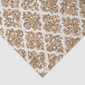 Licht bruin faux glitter quatrefoil tissuepapier (Detail)