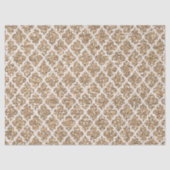 Licht bruin faux glitter quatrefoil tissuepapier (Voorkant)