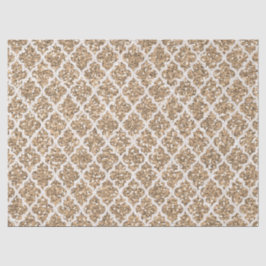 Licht bruin faux glitter quatrefoil tissuepapier
