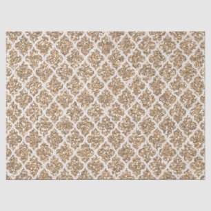 Licht bruin faux glitter quatrefoil tissuepapier