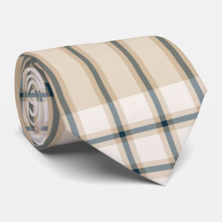 Licht bruin gestript met legant tartan geponste St Stropdas