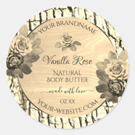 Licht bruin hout graan Sepia Rozen Product Labels