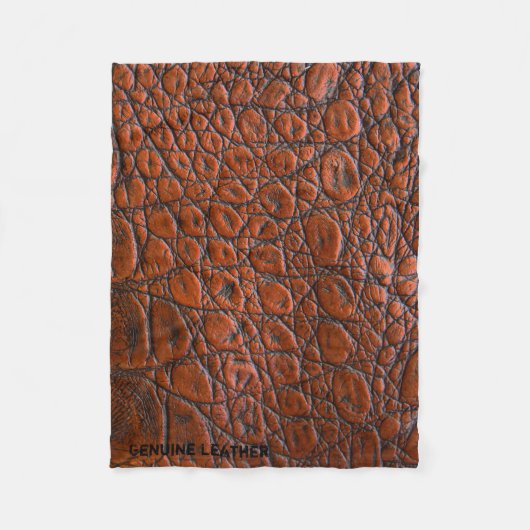 Licht bruin lederen mandje fleece deken (Voorkant)