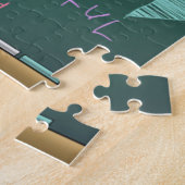 Licht bruin meisje en positieve woorden legpuzzel (Zijkant)