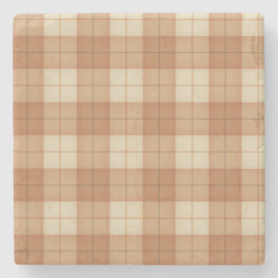 Licht bruin Pset Tartan Stenen Onderzetter