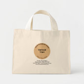Licht bruin rond vormig zakelijk merk op mini tote bag (Voorkant)