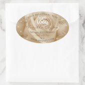 Licht bruin Roos palmbladeren Productlabels Logo Ovale Sticker (Tas)