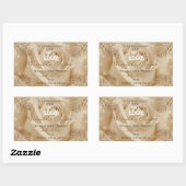 Licht bruin Roos palmbladeren Productlabels Logo Rechthoekige Sticker (Vel)