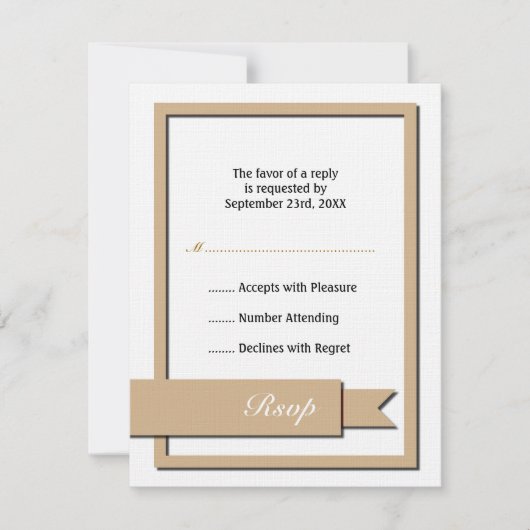 Licht bruin Rsvp Kaartje (Voorkant)