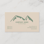 Licht bruin Visitekaartje met groene bergen (Voorkant)