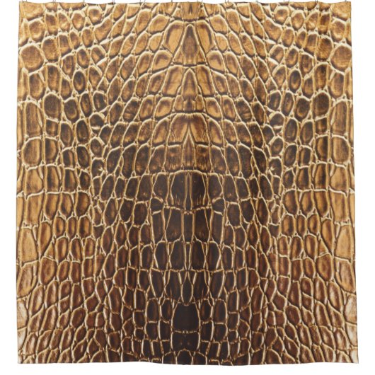Licht bruine alligator huidafdruk douchegordijn (Voorkant)