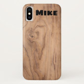 Licht bruine houten korrel Persoonlijke naam Case-Mate iPhone Case (Achterkant)
