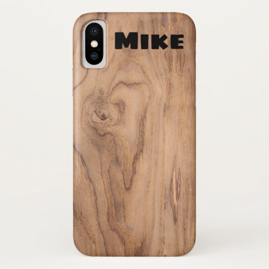 Licht bruine houten korrel Persoonlijke naam Case-Mate iPhone Case (Achterkant)