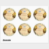 Licht bruine Rozen met houten korrels Logo Ronde Sticker (Vel)