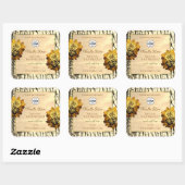 Licht bruine Rozen met houten korrels Logo Vierkante Sticker (Vel)