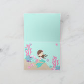 Licht Brunette Zeemeermin Dank je kaart (Binnen)