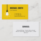 Licht bulkpictogram Elektrisch Geel Visitekaartje (Voorkant / Achterkant)