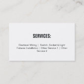 Licht bulkpictogram Elektrisch Geel Visitekaartje (Achterkant)