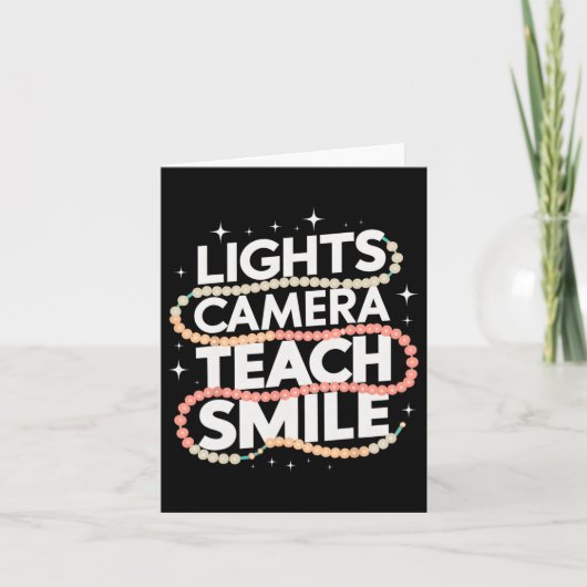 Licht Camera Leer Smile Grappig Terug naar School Kaart (Voorkant)