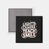 Licht Camera Leer Smile Grappig Terug naar school Magneet (Voorkant / Achterkant)