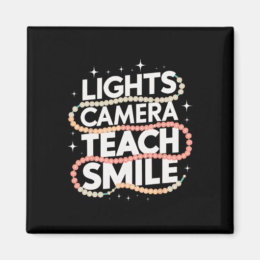 Licht Camera Leer Smile Grappig Terug naar school Magneet (Voorkant)