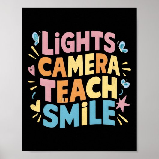 Licht Camera Leer Smile Shirt Grappig Terug Naar S Poster (Voorkant)