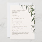 Licht Champagne Groen Goud Tekst Website Trouwen Kaart (Voorkant)