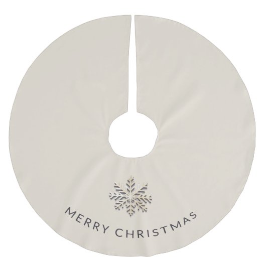 Licht Champagne Sneeuwvlok Boom Rok Kerstboom Rok (Voorkant)