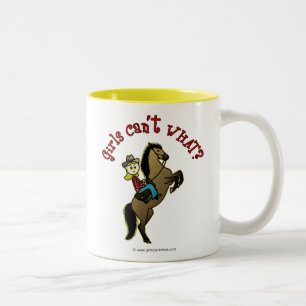 Licht Cowgirl op paard Tweekleurige Koffiemok