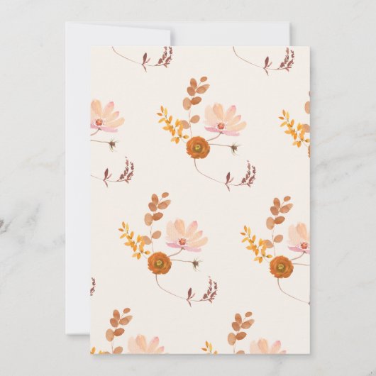 Licht Cream Burnt Oranje Floral Arch Wedding Kaart (Achterkant)