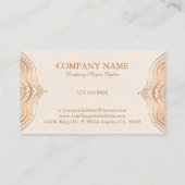 Licht Cream linen textuur met kopertinten manada Visitekaartje (Achterkant)
