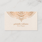 Licht Cream linen textuur met kopertinten manada Visitekaartje (Voorkant)