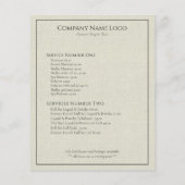 Licht crème linnen tekst zwart typografie flyer (Achterkant)