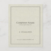 Licht crème linnen tekst zwart typografie flyer (Voorkant)