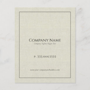 Licht crème linnen tekst zwart typografie flyer