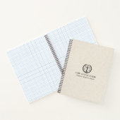 Licht crème linnen textuur zwart Justice Logo Notitieboek (Binnen)