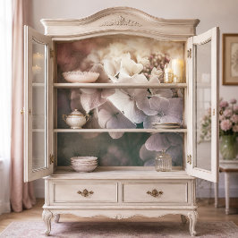 Licht Crèmekleurig Lavendel Hydrangea Decoupage Tissuepapier