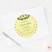 Licht crèmeproduct Etiketten gele rozen diamanten (Envelop)