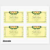 Licht crèmeproduct Etiketten gele rozen diamanten (Vel)