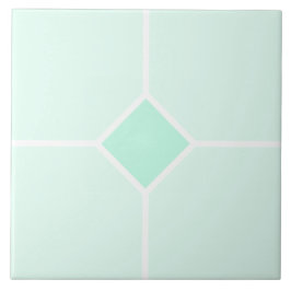 Licht cyaan groen en wit vierkant kruis tegeltje